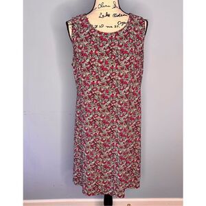 Vintage Tommy Hilfiger Women’s 14 Black Floral Sleeveless Shift Dress